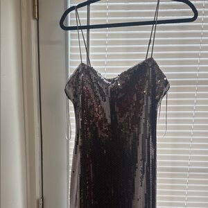 Abercrombie & Fitch Strapless Sequin Dress - Black and Silver